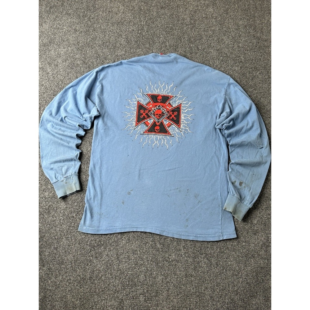 Mens Long Sleeve East Coast Choppers Oatman Blue Graphic, Size L